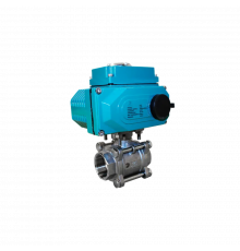 Кран шаровый муфтовый (3PC), AISI304 DN32 (1_1/4"), с электроприводом AC 220V (С-05)