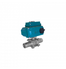 Кран шаровый приварной, AISI304 DN32 (1_1/4"), с электроприводом AC 220V (C-05)
