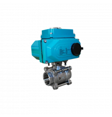 Кран шаровый муфтовый (3PC), AISI304 DN40 (1_1/2"), с электроприводом AC 24V (С-05)