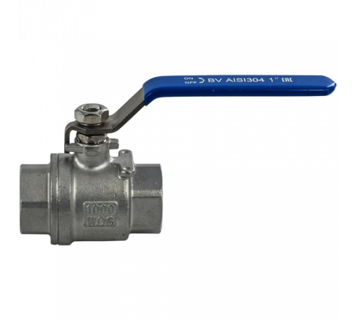 Кран шаровый муфтовый двусоставной нержавеющий (2PC), AISI316 DN25 (1