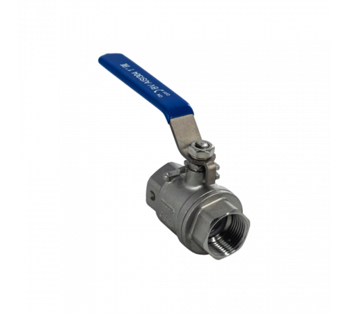 Кран шаровый муфтовый двусоставной нержавеющий (2PC), AISI316 DN25 (1