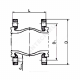 Компенсатор резиновый антивибрационный EPDM DI7240N Ду 32 Ру10/16 фланцевый L=95мм Tecofi DI7240N-0032 сжатие/растяжение 9/6