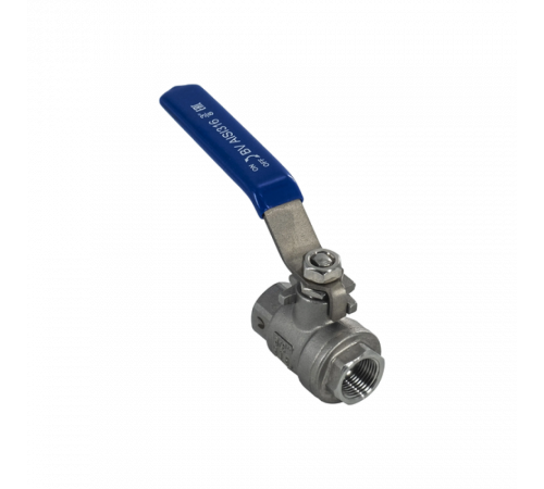 Кран шаровый муфтовый двусоставной нержавеющий (2PC), AISI316 DN10 (3/8