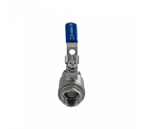 Кран шаровый муфтовый двусоставной с фиксатором нержавеющий (2PC), AISI304 DN20 (3/4