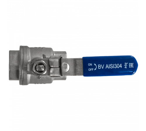 Кран шаровый муфтовый двусоставной с фиксатором нержавеющий (2PC), AISI304 DN20 (3/4