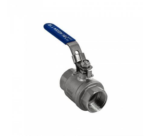 Кран шаровый муфтовый двусоставной с фиксатором нержавеющий (2PC), AISI304 DN25 (1