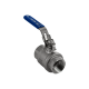 Кран шаровый муфтовый двусоставной с фиксатором нержавеющий (2PC), AISI304 DN25 (1