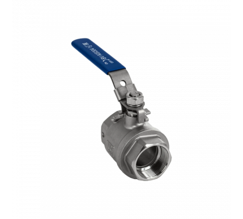 Кран шаровый муфтовый двусоставной с фиксатором нержавеющий (2PC), AISI304 DN40 (1_1/2