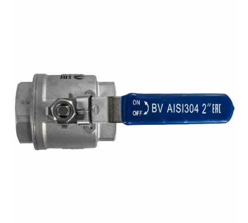 Кран шаровый муфтовый двусоставной с фиксатором нержавеющий (2PC), AISI304 DN50 (2