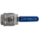 Кран шаровый муфтовый двусоставной с фиксатором нержавеющий (2PC), AISI304 DN50 (2