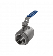 Кран шаровый муфтовый двусоставной с фиксатором нержавеющий (2PC), AISI304 DN50 (2"), (CF8), PN40