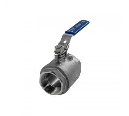Кран шаровый муфтовый двусоставной с фиксатором нержавеющий (2PC), AISI304 DN50 (2