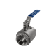 Кран шаровый муфтовый двусоставной с фиксатором нержавеющий (2PC), AISI304 DN50 (2