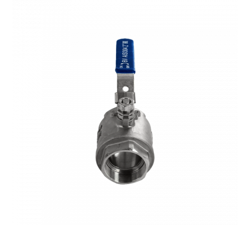 Кран шаровый муфтовый двусоставной с фиксатором нержавеющий (2PC), AISI304 DN50 (2