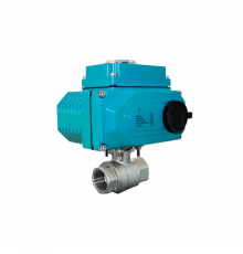 Кран шаровый муфтовый (2PC), AISI304 DN50 (2"), с электроприводом AC 220V (С-05)