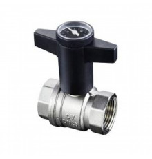 Кран шаровой полнопроходной Oventrop Optibal - 1/2' (ВР/ВР, PN16, Tmax 100°C, ручка с термометром) 1078004
