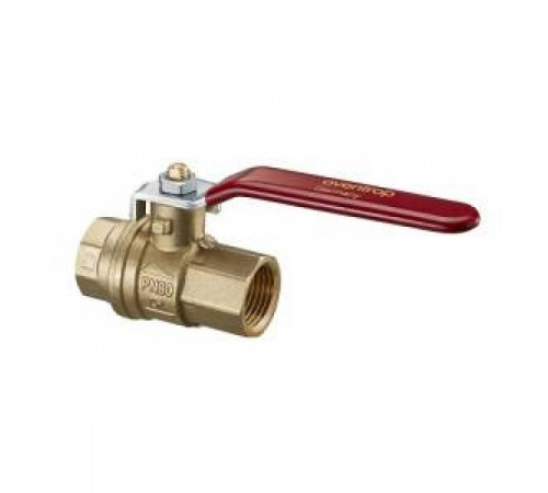 Кран шаровой полнопроходный Oventrop EZB - 1' (ВР/ВР, PN30, Tmax 120°C, ручка-рычаг красная) 1079008