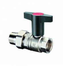 Кран шаровой полнопроходной Oventrop Optibal - 1/2' (ВР/НГ, PN16, Tmax 100°C, ручка-маховик черная) 1075704