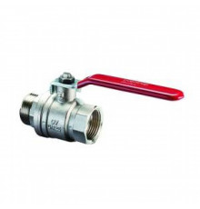 Кран шаровой полнопроходной Oventrop Optibal - 1/2' (НР/ВР, PN16, Tmax 100°C, ручка-рычаг красная) 1076204