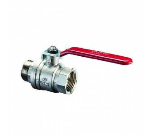 Кран шаровой полнопроходной Oventrop Optibal - 3/4' (НР/ВР, PN16, Tmax 100°C, ручка-рычаг красная) 1076206
