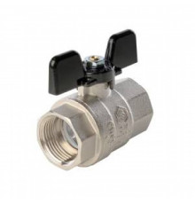 Кран шаровой полнопроходной STOUT - 1/2' (ВР/ВР, PN40, Tmax 150°С, ручка-бабочка черная) SVB-0002-000015