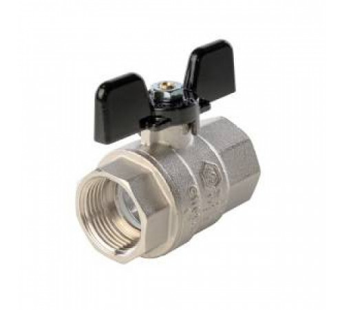 Кран шаровой полнопроходной STOUT - 1/2' (ВР/ВР, PN40, Tmax 150°С, ручка-бабочка черная) SVB-0002-000015