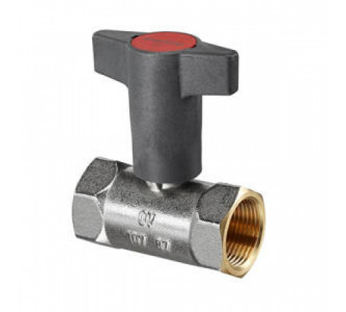 Кран шаровой полнопроходной Oventrop Optibal - 1'1/4 (ВР/ВР, PN16, Tmax 150°C, ручка-маховик черная) 1078710