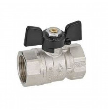 Кран шаровой Bugatti Arizona 602 - 1'1/4 (ВР/ВР, PN25, Tmax 120°С, ручка-бабочка черная) 06020059