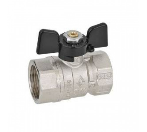 Кран шаровой Bugatti Arizona 602 - 1/2' (ВР/ВР, PN40, Tmax 120°С, ручка-бабочка черная) 06020007