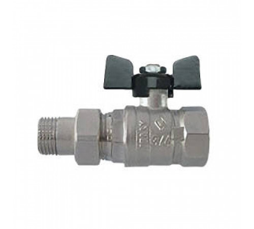 Кран шаровой Bugatti Arizona 626 - 3/4' (НГ/ВР, PN25, Tmax 120°С, ручка-бабочка черная) 06260011
