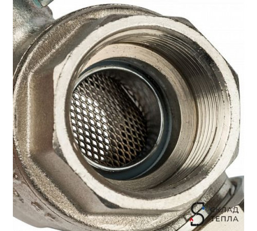 Кран шаровой с фильтром STOUT - 3/4' (ВР/ВР, PN30, Tmax 100°С, сетка 500 мкм, ручка-рычаг черная) SVF 0001 000020