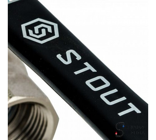 Кран шаровой с фильтром STOUT - 1'1/4 (ВР/ВР, PN30, Tmax 100°С, сетка 500 мкм, ручка-рычаг черная) SVF 0001 000032