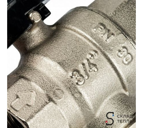 Кран шаровой с фильтром STOUT - 3/4' (ВР/ВР, PN30, Tmax 100°С, сетка 500 мкм, ручка-бабочка черная) SVF 0002 000020