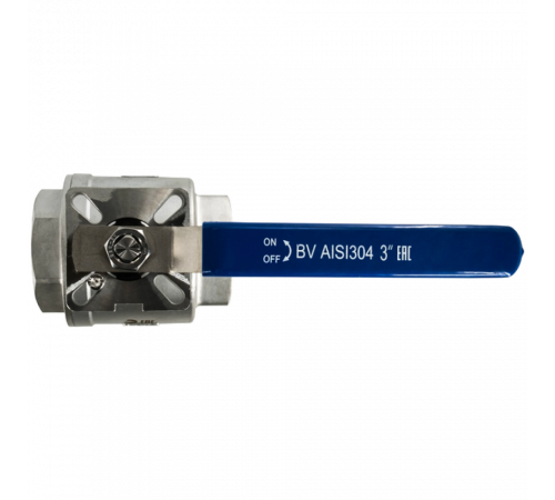 Кран шаровый муфтовый под привод нержавеющий (2PC), AISI304 DN80 (3