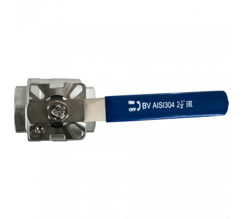 Кран шаровый муфтовый под привод нержавеющий (2PC), AISI304 DN65 (2_1/2