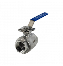 Кран шаровый муфтовый под привод нержавеющий (2PC), AISI304 DN50 (2"), (CF8), PN40