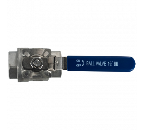 Кран шаровый муфтовый под привод нержавеющий (2PC), AISI304 DN32 (1_1/4