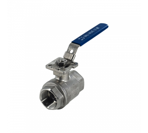 Кран шаровый муфтовый под привод нержавеющий (2PC), AISI304 DN32 (1_1/4