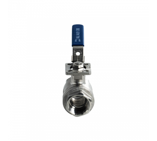 Кран шаровый муфтовый под привод нержавеющий (2PC), AISI304 DN32 (1_1/4