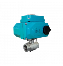 Кран шаровый муфтовый (2PC), AISI304 DN65 (2_1/2"), с электроприводом AC 220V (С-10)