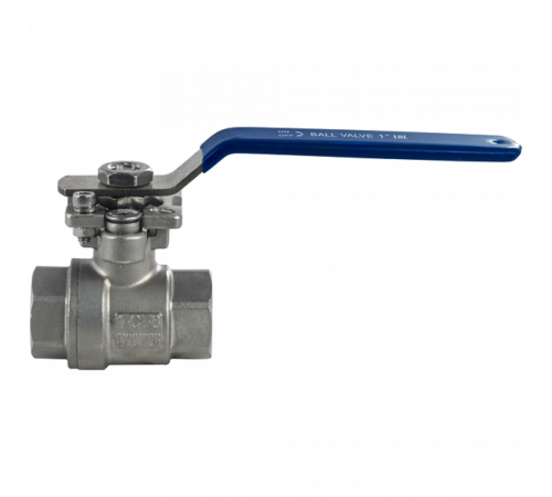 Кран шаровый муфтовый под привод нержавеющий (2PC), AISI304 DN25 (1