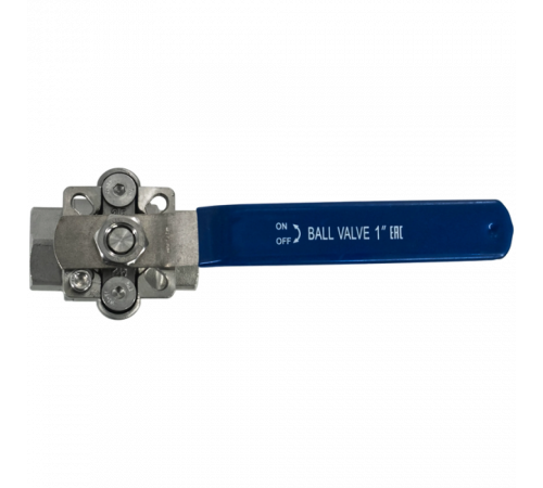 Кран шаровый муфтовый под привод нержавеющий (2PC), AISI304 DN25 (1