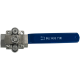 Кран шаровый муфтовый под привод нержавеющий (2PC), AISI304 DN25 (1