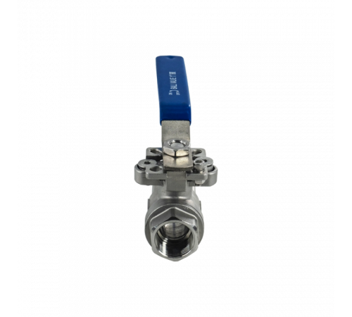 Кран шаровый муфтовый под привод нержавеющий (2PC), AISI304 DN25 (1