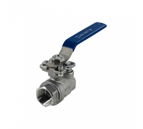 Кран шаровый муфтовый под привод нержавеющий (2PC), AISI304 DN25 (1