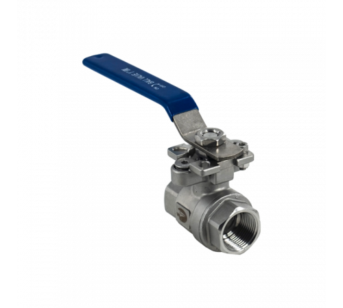Кран шаровый муфтовый под привод нержавеющий (2PC), AISI304 DN25 (1