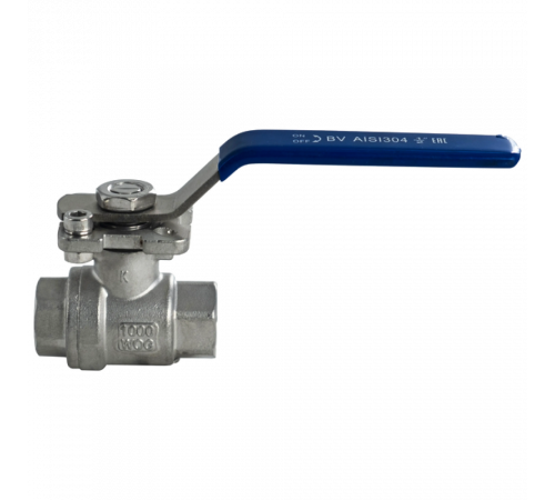 Кран шаровый муфтовый под привод нержавеющий (2PC), AISI304 DN15 (1/2