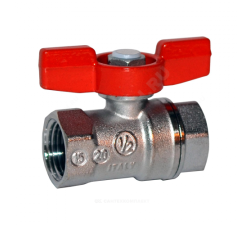 Кран шаровой латунь хром R251D Ду 20 Ру42 ВР бабочка Giacomini R251X004