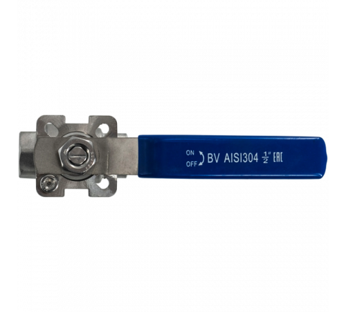 Кран шаровый муфтовый под привод нержавеющий (2PC), AISI304 DN15 (1/2