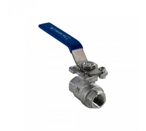 Кран шаровый муфтовый под привод нержавеющий (2PC), AISI304 DN15 (1/2